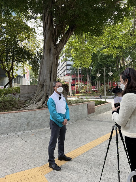 DSD Senior Engineer Mr Kenley KWOK Chi-kuen gave an interview on the Drainage Improvement Works in Tsim Sha Tsui