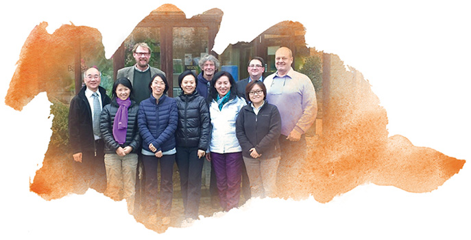 The delegation visiting a nursery