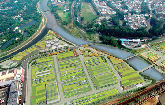石湖墟污水處理廠完工構想圖