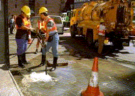 Clearing blockages with water jetting 