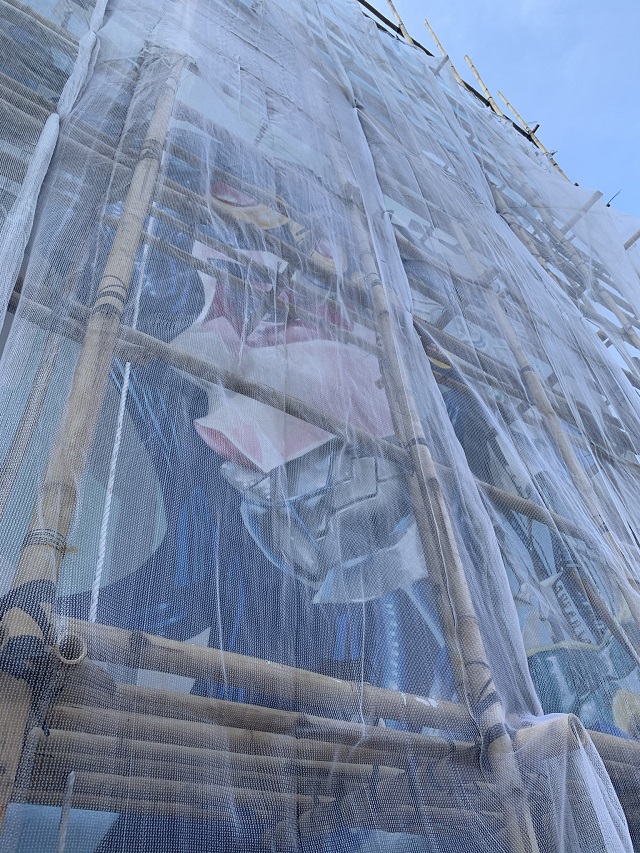 The mural was being created