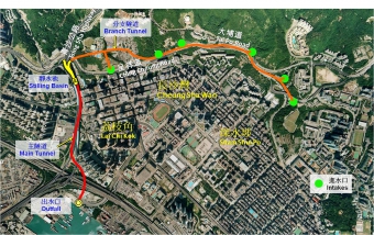 荔枝角雨水排放隧道概览图